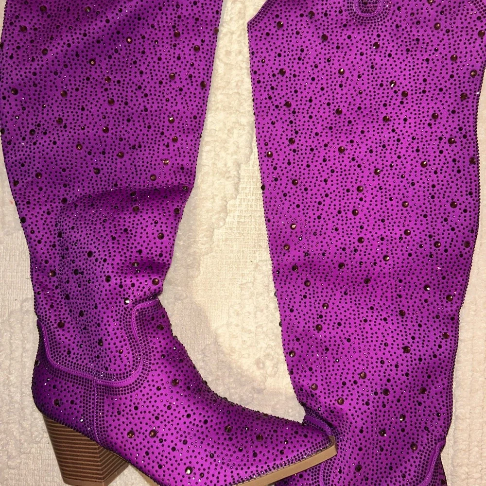 Purple Rhinestone Boots - Picture 2 of 5